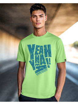 Bewakoof - Men's Jade Lime Green Yeah Nah Typography T-shirt