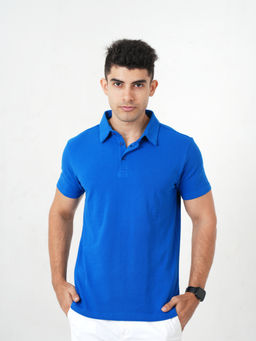 Monkstory - Bamboo Cotton Polo Blue T-Shirt