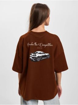 MIXT by Nykaa Fashion - Typography Oversized T-shirt - Brown