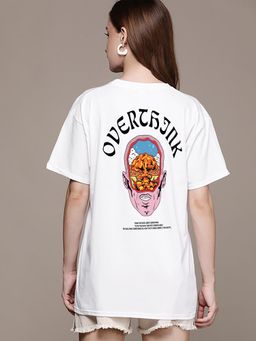 MIXT by Nykaa Fashion - Typography Oversized T-shirt - White
