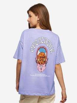 MIXT by Nykaa Fashion - Typography Oversized T-shirt - Lavender