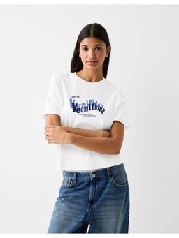 MIXT by Nykaa Fashion - Typography Oversized T-shirt - White