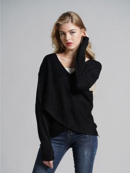 Oh Rare - Black Cross-Stitched Sweaters