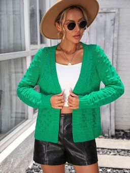 Oh Rare - Green Cross-Border Three-Dimensional Pattern Cardigan