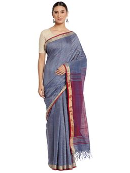 Fabindia - Silk Jamdani Sari (Blue)