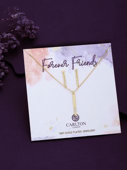 Carlton London - Women Gold-Plated Necklace with Earrings