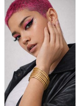 Niska - Women Gold Style Rhombus Twist Anti Tarnish Bangles (Pack of 9)