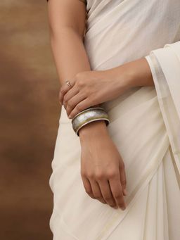 Niska - Women Silver-Gold Oxidized Cuff