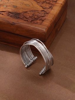 Niska - Women Silver Oxidized Stylish Cuff