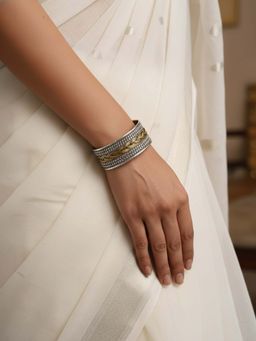 Niska - Women Silver-Gold Oxidized Stylish Cuff
