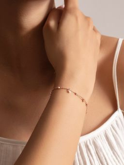 Nistra - Women 925 Sterling Silver Rose Gold Plated Sparkle Symphony Bracelet