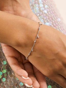 Nistra - Women 925 Sterling Silver Rhodium Plated Sparkle Symphony Bracelet