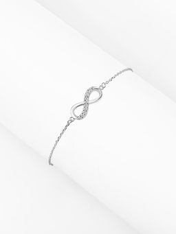 Nistra - Women 925 Sterling Silver Princess Infinity Sparkle Bracelet