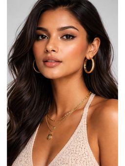 Niska - Women Gold Plated Stainless Steel Hoop Earrings