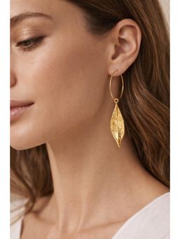 Niska - Women Gold Elegant Romantic Cool Style Leaves Drop Earrings