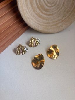 Niska - Women 18K Gold Plated Anti Tarnish Stud Earrings (Pack of 2)