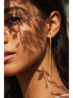 Niska - Women Golden Drift Drop Earrings