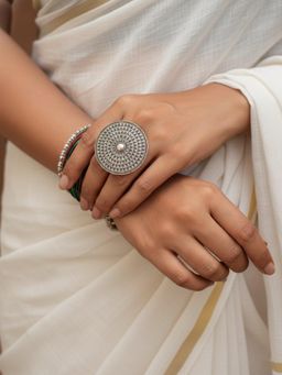 Niska - Women Amodini Silver Oxidised Ring
