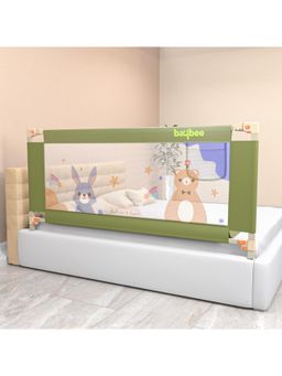 BAYBEE - Dark Green Baby Bed Rail Guard For Baby Safety With 28 Height Adjustable