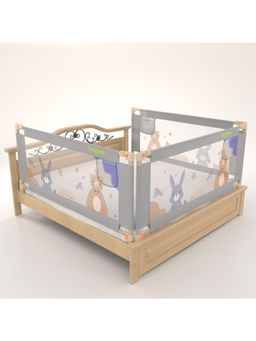 BAYBEE - Light Grey Baby Bed Rail Guard For Baby Safety Portable