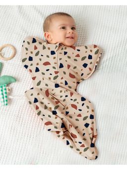 Cocoon Care - Oragnic Bamboo Cotton Arms Up Sleeping Pod for Baby Kids - Beige