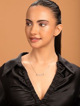 Priyaasi - Sparkling Silver Plated Necklace