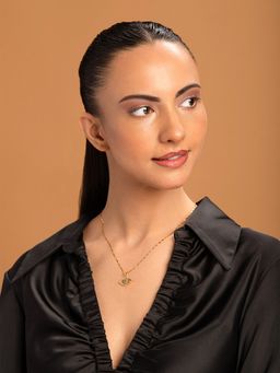 Priyaasi - Blue Stone Studded Evil Eye Gold Necklace