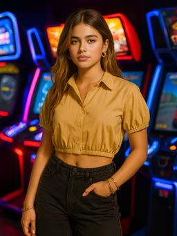 Don’t be basic - Beige Solid Crop Top