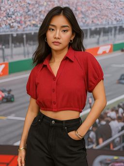 Don’t be basic - Maroon Solid Crop Top