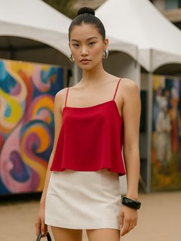 Don’t be basic - Maroon Solid Crop Top