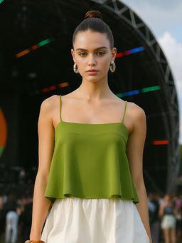 Don’t be basic - Green Solid Crop Top