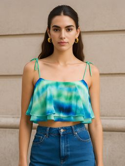 Don’t be basic - Blue Tie-Dye Crop Top
