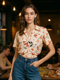 Don’t be basic - Beige Floral Crop Top