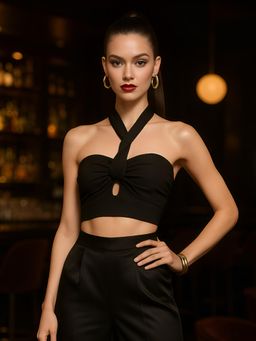 Don’t be basic - Black Solid Crop Top