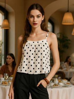 Don’t be basic - White Polka Dots Top