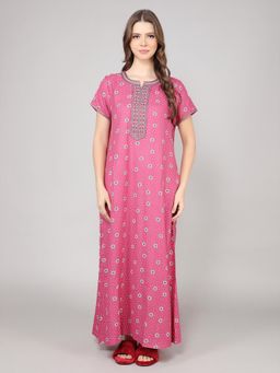 evolove - Pink Other Regular Printed Night Gown