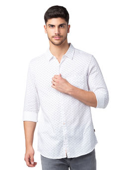 Spykar - White Full Sleeves Cotton Blend Shirt for Men