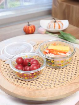The Better Home - Round Printed Borosilicate Containers with Lids