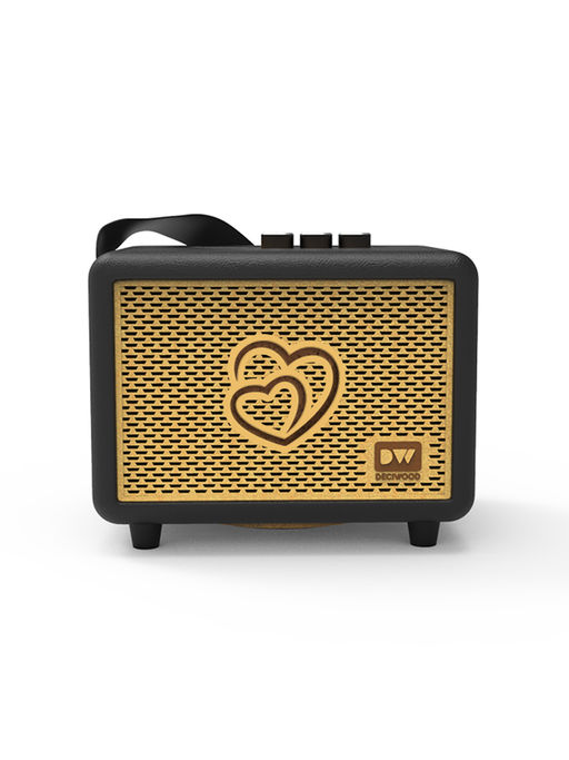 DECIWOOD Unplugged 35W Wooden Body, 4500 mAh Battery, 7-8 Hrs Play Time, Bluetooth Speaker-Black