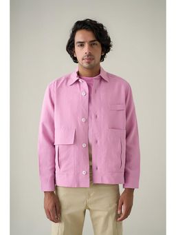 No Grey Area - Pink Tencel Utilitarian Shacket