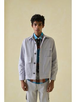No Grey Area - Grey Twill Utilitarian Shacket