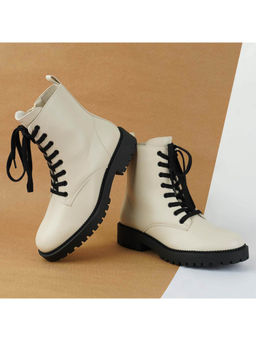 London Rag - Off White Forter Lace Up Boots