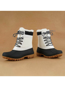 London Rag - Capucine Fur Collar Contrasting Lug Sole Boots