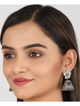 STUDIO B40 - Womens Kundan Navy Blue Jhumka