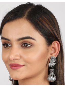 STUDIO B40 - Womens Oxidised Silver Drops Earrings