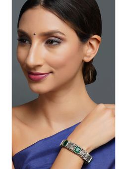 STUDIO B40 - Womens Kundan Green Kada