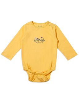 My Milestones - 100% Cotton Full Sleeves Floral Onesie - Yellow