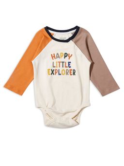 My Milestones - 100% Cotton Full Sleeves Graphic Colorblock Onesie - Multicolour