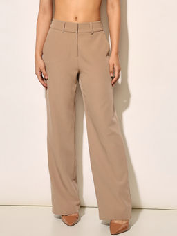ONLY - Beige Straight Fit Tailored Pant