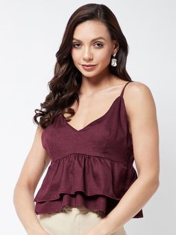 Magre - Maroon Printed Top